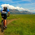 Mountain biking towards flatirons